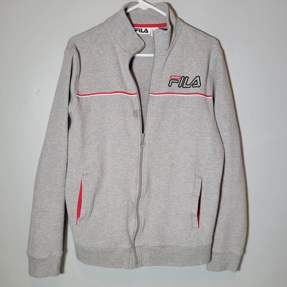 Fila Mens Fleece Sweatshirt Jacket Full Zip Adult Gray Size Small - Picture 1 of 3